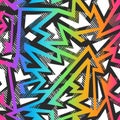 Colored graffiti seamless pattern