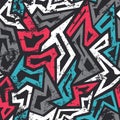 Colored graffiti seamless pattern with grunge effect Royalty Free Stock Photo