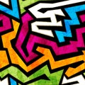 Colored graffiti seamless texture with grunge effect