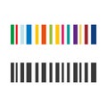 Colored and grey Barcode rainbow vector icon eps10. barcode set sign.