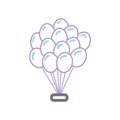 Colored group of carnival balloons icon Vector