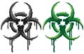 Colored grunge biohazard symbol vector illustration isolated