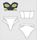 Colored gym bra and panty active wear for Female