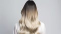 Colored hairs in ombre or balayage technic. Created with ai generative tools