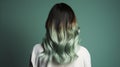 Colored hairs in ombre or balayage technic. Created with ai generative tools