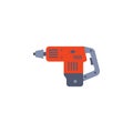 colored Hand Cordless Hammer Rock Drill illustration. Element of construction tools for mobile concept and web apps. Detailed Hand