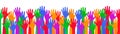 Colored hand crowd - for stock