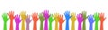 Colored hand crowd - vector