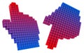 Colored hand cursor. Hight resolution 3D image. Re Royalty Free Stock Photo
