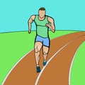 Colored hand drawn runner Royalty Free Stock Photo