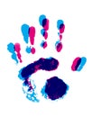Colored hand prints
