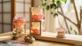 Colored lanterns on Vesak day for celebrating Buddha's birthday in Eastern culture, that made from paper and candle