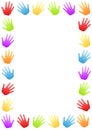 Colored Hands Border Frame