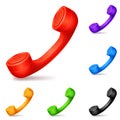 Colored handsets. Royalty Free Stock Photo