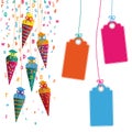 Colored Hanging Candy Cones Letters Price Stickers