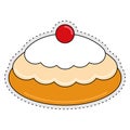 Colored hanukkah sufganiyot icon Vector