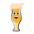 Colored happy beer glass icon