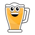 Colored happy beer glass icon