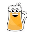 Colored happy beer mug icon