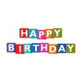 Colored Happy Birthday sign, icon