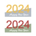 Colored happy 2024 new year banners on a white background