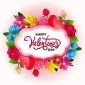 Colored happy valentine`s day card