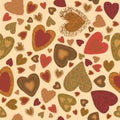 The colored heart. Seamless pattern.