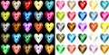 Colored heart sequins