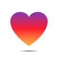 Colored heart social media or network symbol sign gradient love like colorfull wallpaper