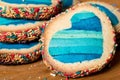 Colored hearth cookies Royalty Free Stock Photo