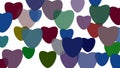 Colored hearts background