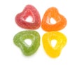 Colored hearts candy with sugar