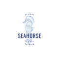 Colored hipster seahorse logo design