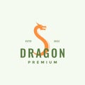 Colored hipster simple dragon logo design vector graphic symbol icon illustration creative idea