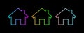Colored house icons set. Home page. Royalty Free Stock Photo