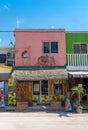 Colored house on the tropical island of Holbox, Quintana Roo, Mexico Royalty Free Stock Photo