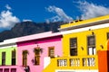 Colored houses in Bo Kapp, a district of Cape Town, South africa known for it`s houses painted in vibrant colors