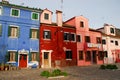 Colored houses in Burano in the municipality of Venice in Italy