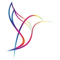 Colored hummingbird, hummingbird logo, animal logo, bird logo