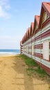 Colored huts on Muskiz beach