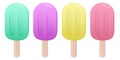 Colored ice cream on a stick, eskimo, popsicles, vector set of elements