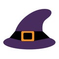colored icon witch hat in cartoon style on white background. vector illustration Royalty Free Stock Photo