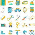 Colored icons collection for rock climbing Royalty Free Stock Photo