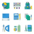 Colored icons for school items