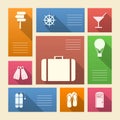 Colored icons for vacation with place for text Royalty Free Stock Photo