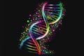 Colored illustration of a dna molecule. Generative AI Royalty Free Stock Photo