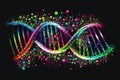 Colored illustration of a dna molecule. Generative AI Royalty Free Stock Photo