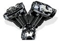 Colored Illustration of a Motorcycle Engine Royalty Free Stock Photo