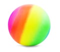 Colored inflatable beach ball on white