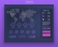 Colored infographic digital illustration. Dashboard theme creative infographic